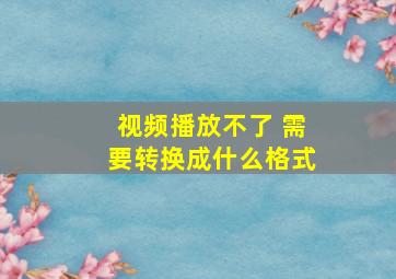 视频播放不了 需要转换成什么格式